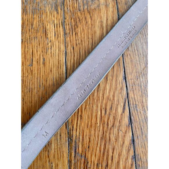 ANN TAYLOR Distressed Slim Black Leather Belt sz M (runs small) - Picture 7 of 11